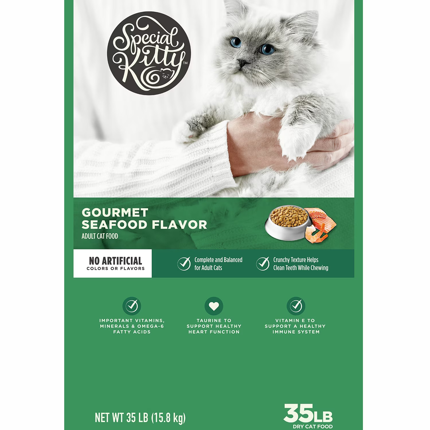 2Pack Special Kitty Gourmet Formula Seafood Blend Flavor Dry Cat Food, 35 lb Bag