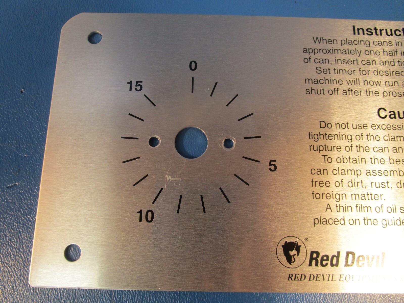 RED DEVIL 9781049 15 MINUTE DIAL TIMER PLATE, fits a Red Devil 5782184 Timer