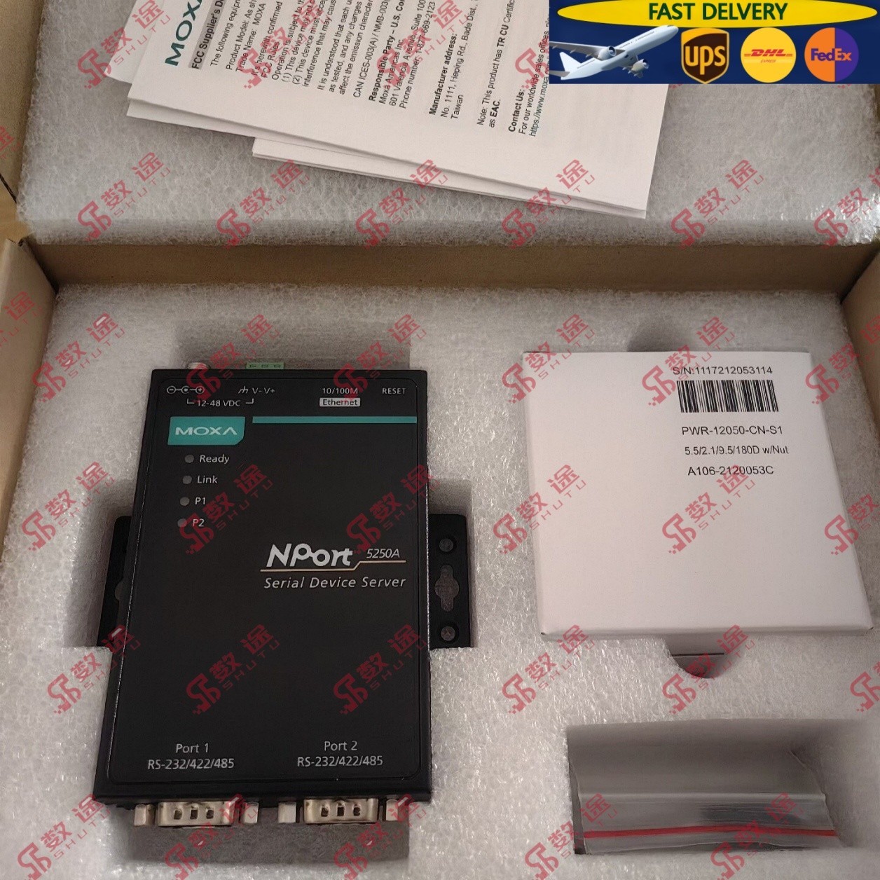 MOXA NPort 5250A Serial Server#1pcs new by UPS