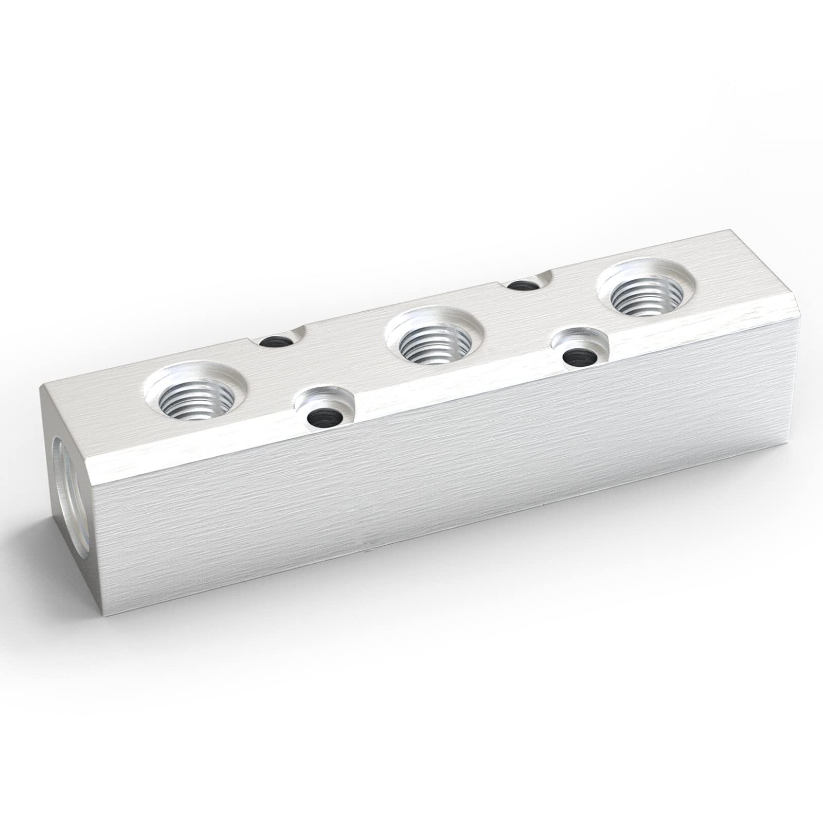 2PCS Aluminum 3 Way Pneumatic Manifold Block Splitters 5 Port 1/2 Inch Supply