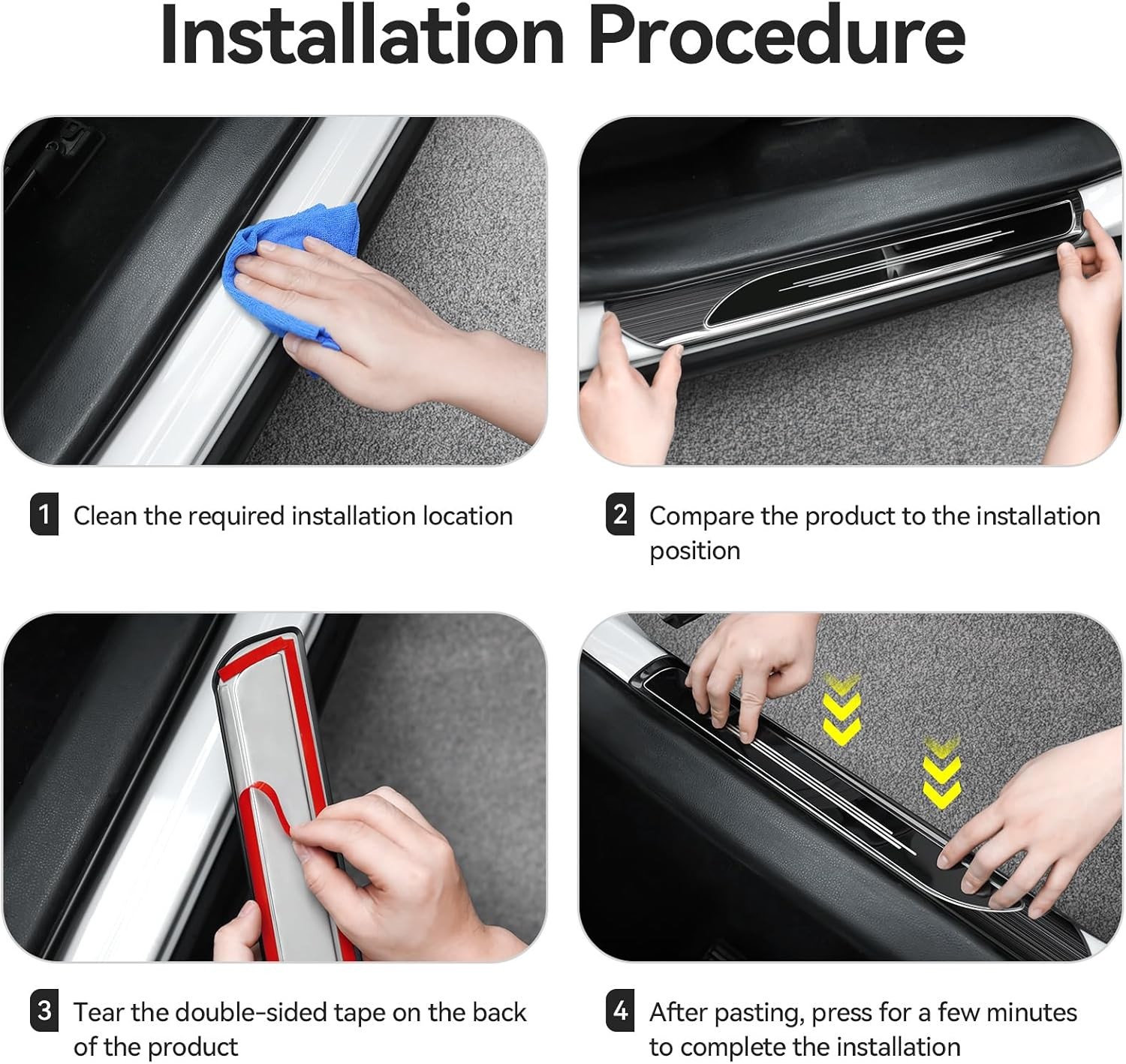 4PCS Protector de Umbral para Toyota RAV4 Hybrid/Prime 2019-2025 – Acero Inoxida