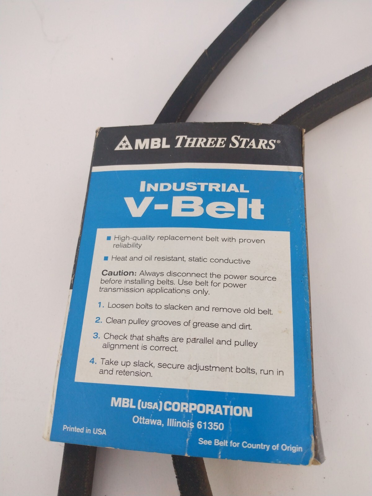 MBL Three Stars Industrial V-Belt 5L610 NOS
