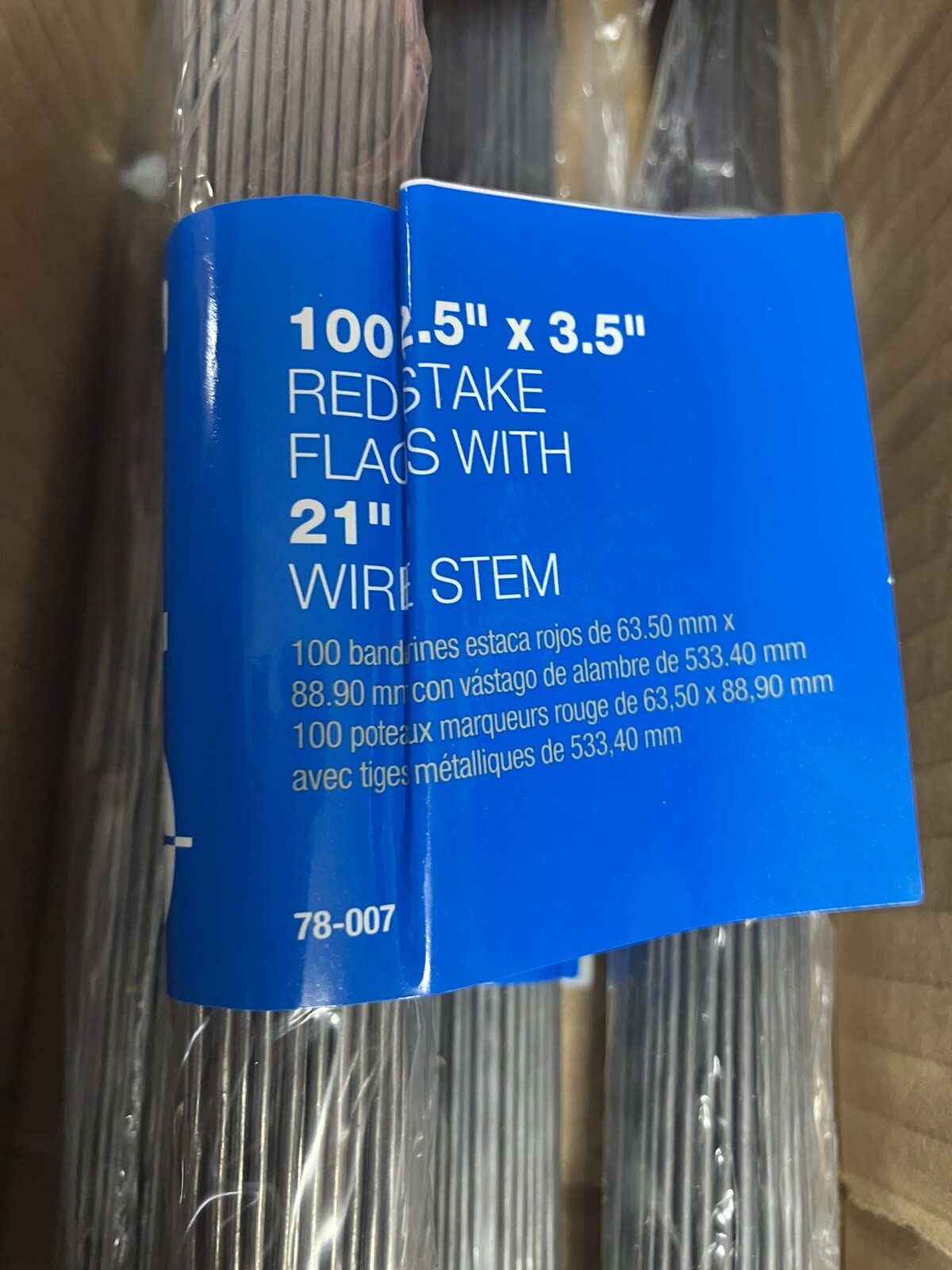 Empire 2.5″ x 3.5″ RED Stake Flags 21″ Stem Factory Case of 500 Part # 78-007