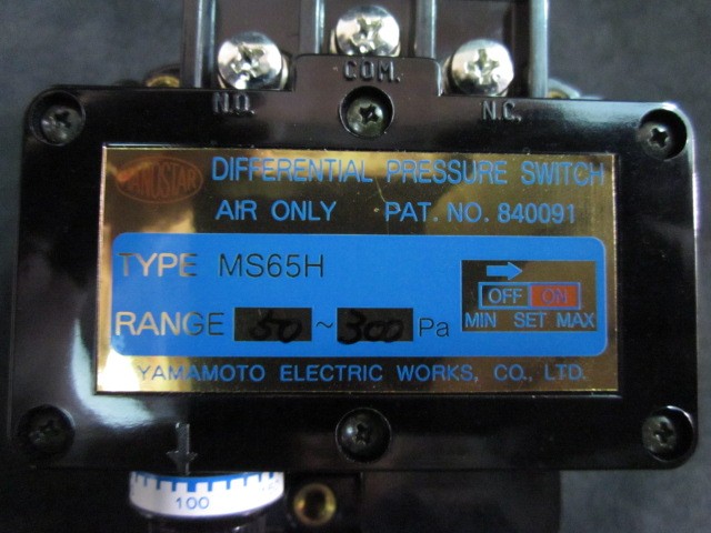 YAMAMOTO ELECTRIC MS65H YAMAMOTO MANOSTAR DIFFERENTIAL PRESSURE SWITCH RANGE50-3