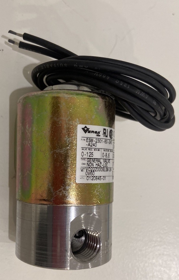 VERSA ESM-2301-60-243-A240 60/240V for 60 Hz, 0-125 psi, Two-Way Solenoid Valve