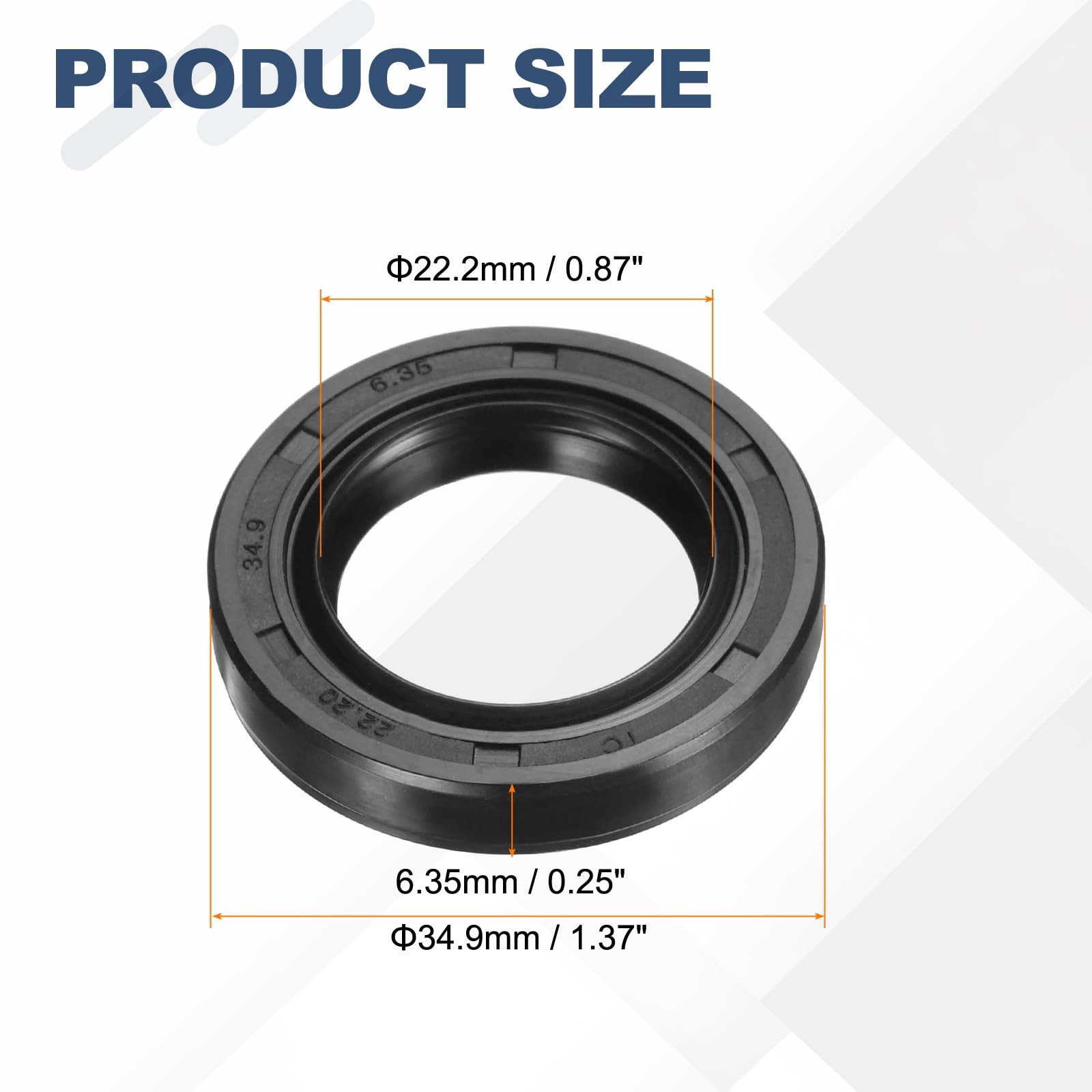 uxcell 22.2 x 34.9 x 6.35mm TC Oil Shaft Seal, Nitrile x x