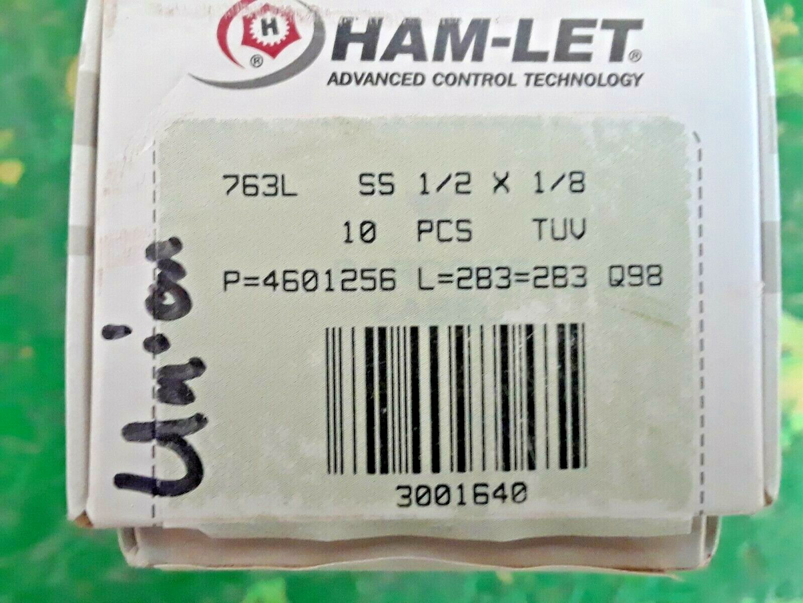 🟠HAM-LET 763L SS 1/2 X 1/8 UNION REDUCERS PESSCO IS OFFERING 1 LOT R042322-4 🗽