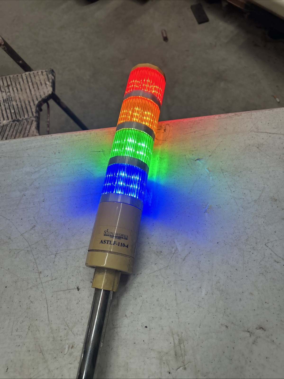 SIGNAWORKS ASTLF-110-4 EXCEL CONTROLS LED flash TOWER LIGHT 4 STACK