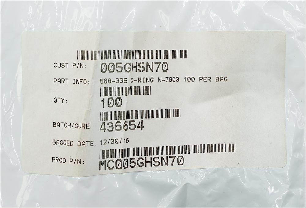 CRC 568-005H 70 Highly Saturated Nitrile Rubber O-Ring, 3/32″ ID x 1/16″ CS