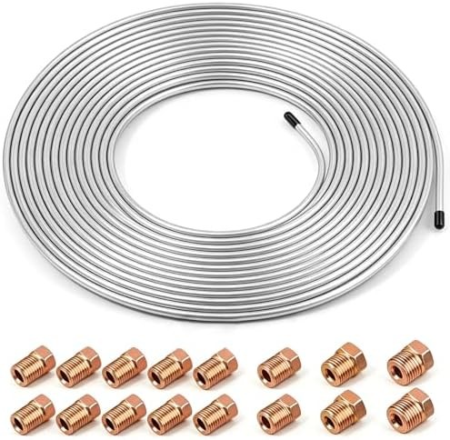 25Ft 3/16″ Upgraded Zinc Coated Steel Brake Line Tubing Kit, Robust Reliable Hyd