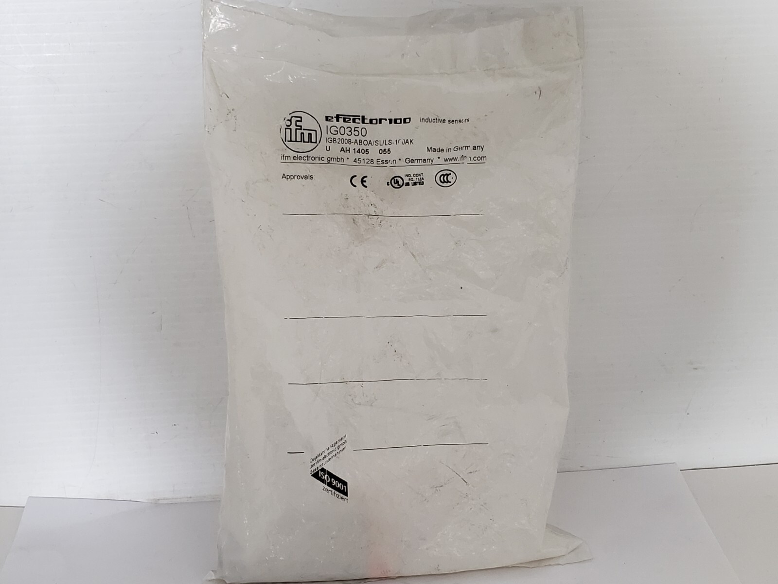 IFM ELECTRONIC IGB2008-ABOA/SL/LS-100AK INDUCTIVE SENSOR (IG0350) NIB