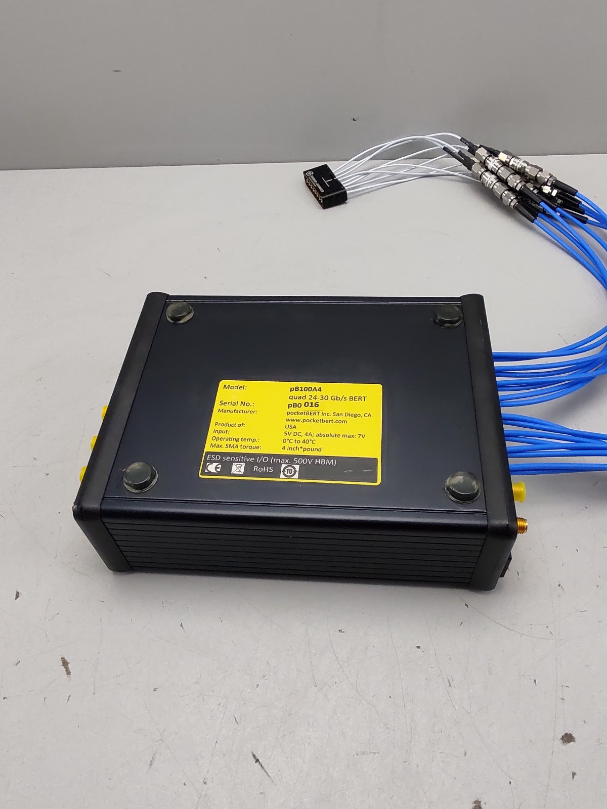 pocketBert pB100A4 Quad 25-28 Gb/s BERT Test equipment Quad 24-30 Gb/s