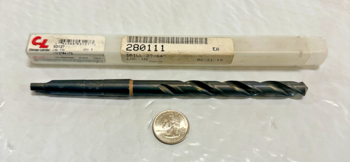 CHICAGO-LATROBE 53127 Taper Shank Drill,27/64,#1MT,Black (NEW)