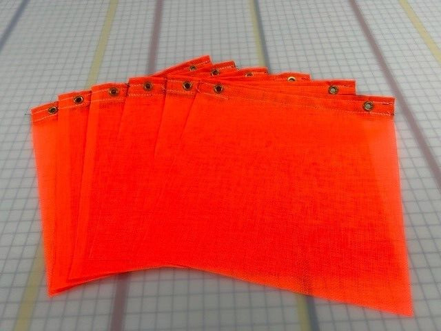 *NEW* 18″ x 18″ ORANGE Mesh Safety Flags w/Grommets 6pc Oversize Load Heavy Duty