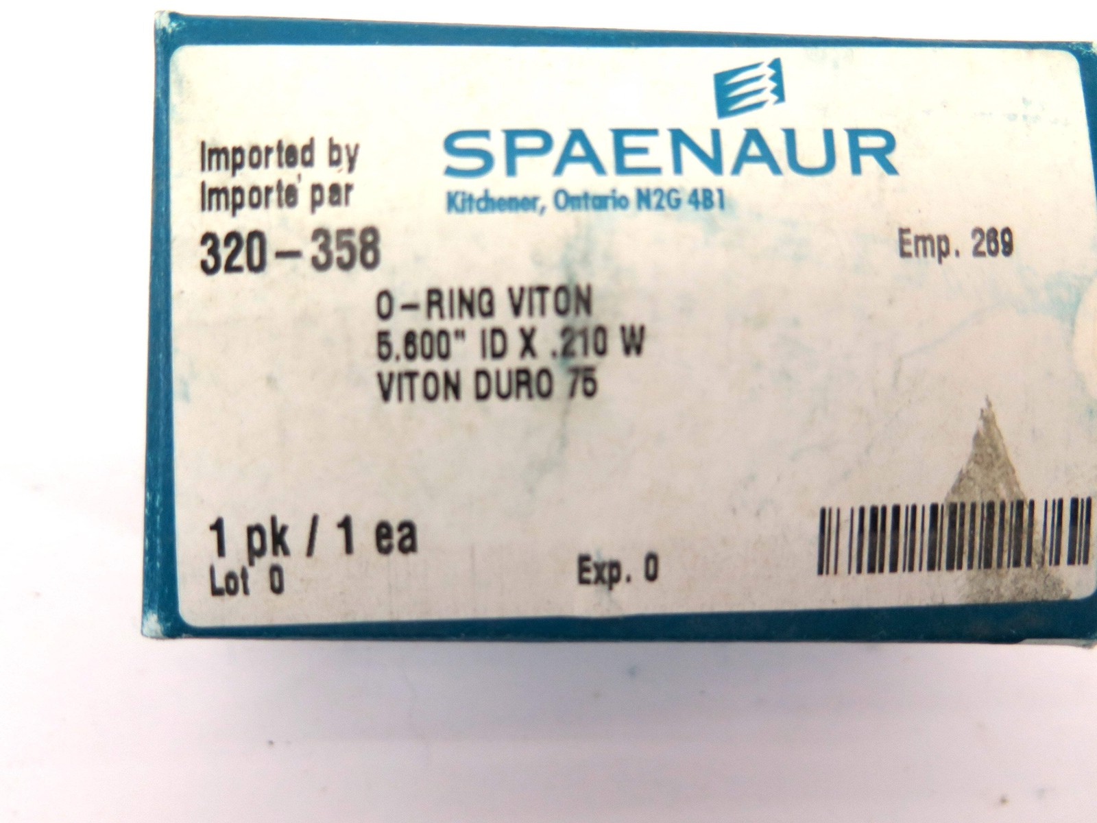 Spaenaur 320-358 O-Ring Viton Duro 75 5.600″ X .210 W