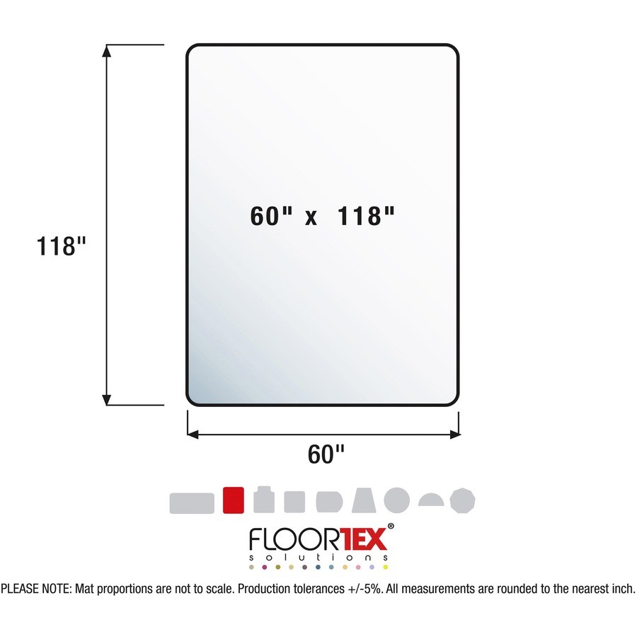 Floortex 1215030019ER Clear Chair Mat 118×60 75 Mil Polycarbonate