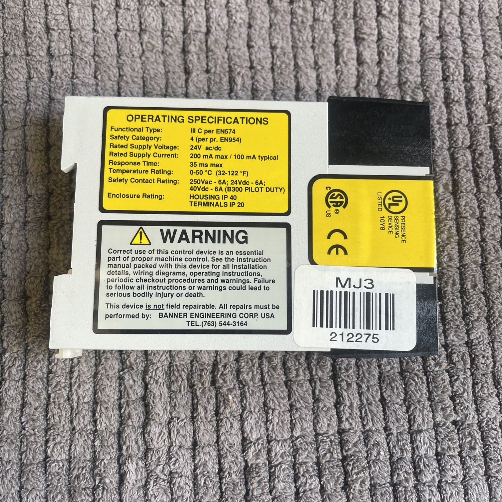 BANNER Sensing Device AT-FM-10K W/2x- STBVR81 TOUCH BUTTON #212275-L4