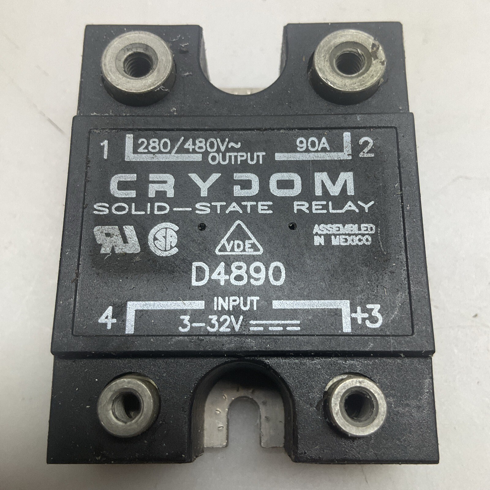 Crydom D4890 Solid State Relay 90 Amp 3-32 VDC Control Voltage Panel Mounted