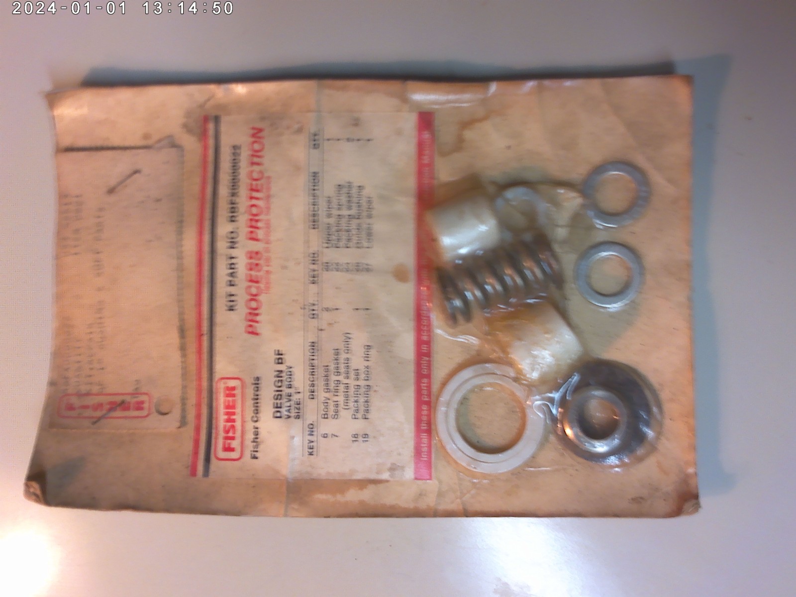 FISHER CONTROLS a 10 pc KIT REPAIR NO. RBFX0000022 1″ VALVE & gaskets ring wiper