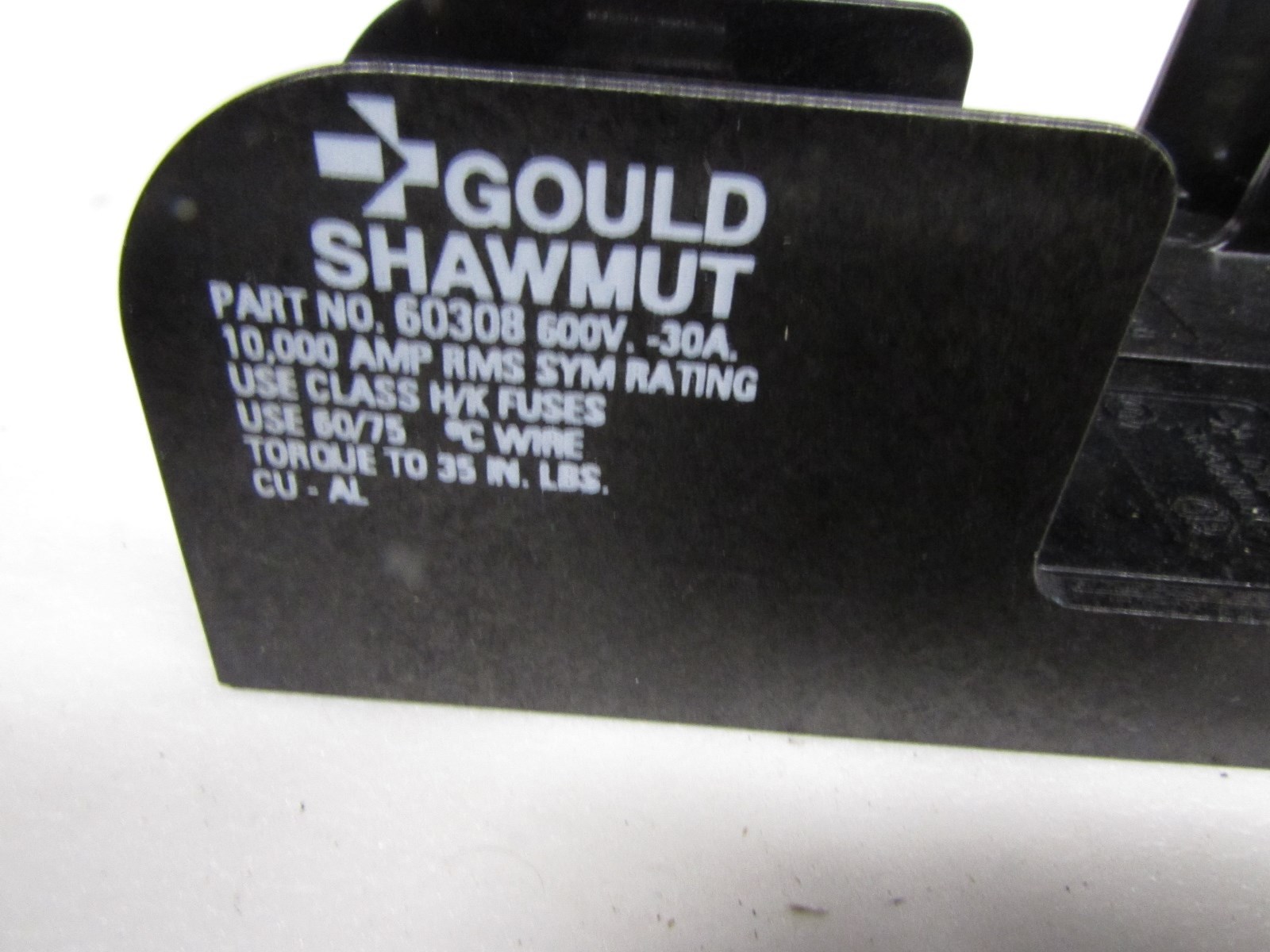 Gould Shawmut 60308 3-Pole 30A 600V Fuse Block Holder (GG5)