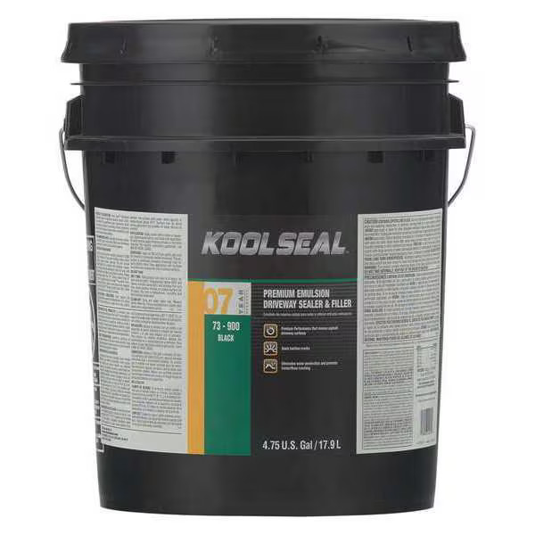 Kool Seal Asphalt Sealer, Pail, Black, 100 sq ft Coverage KS0073900-20 Kool Seal