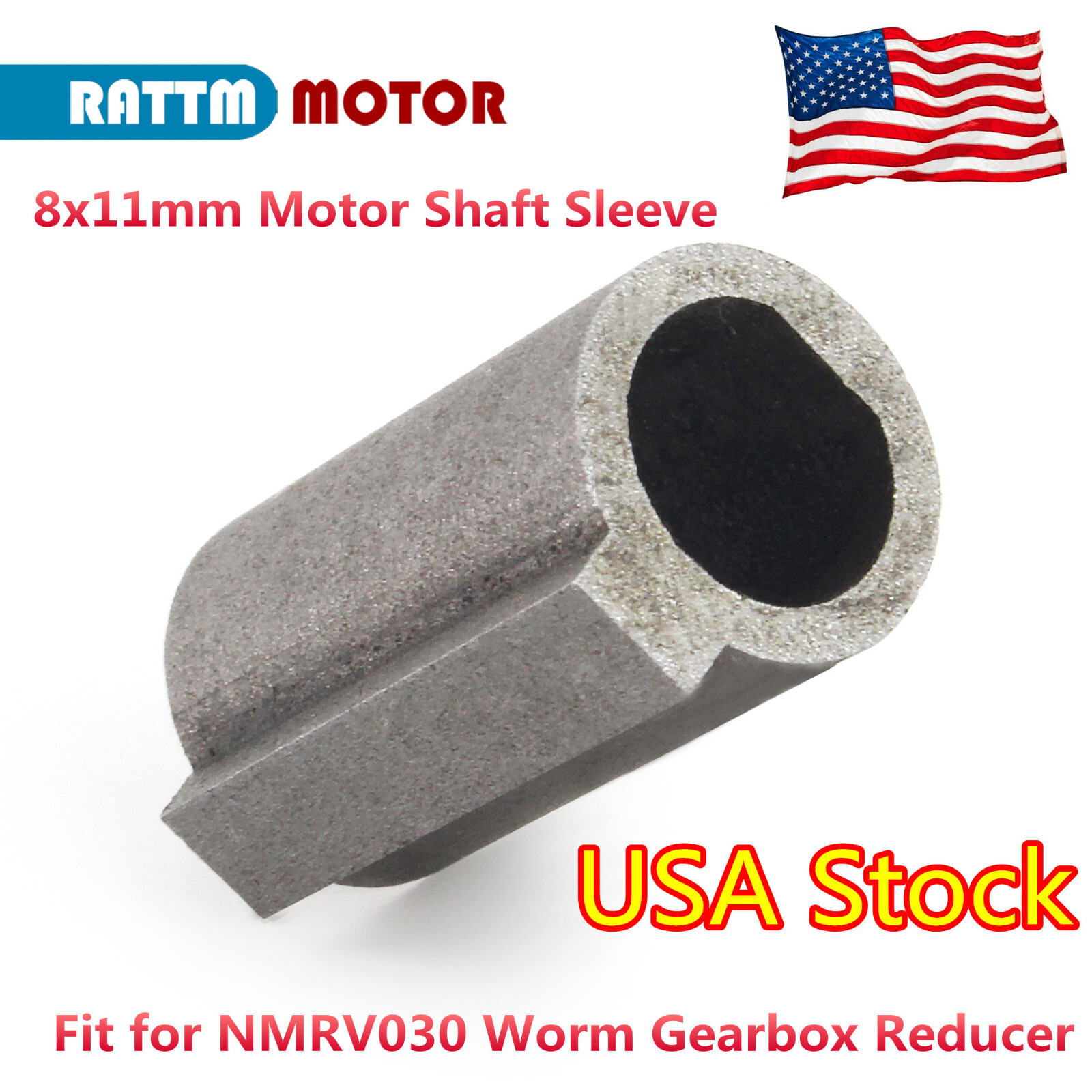 【US】8x11mm Motor Shaft Sleeve 8mm to 11mm Adapter for NMRV030 Worm Gear Reducer