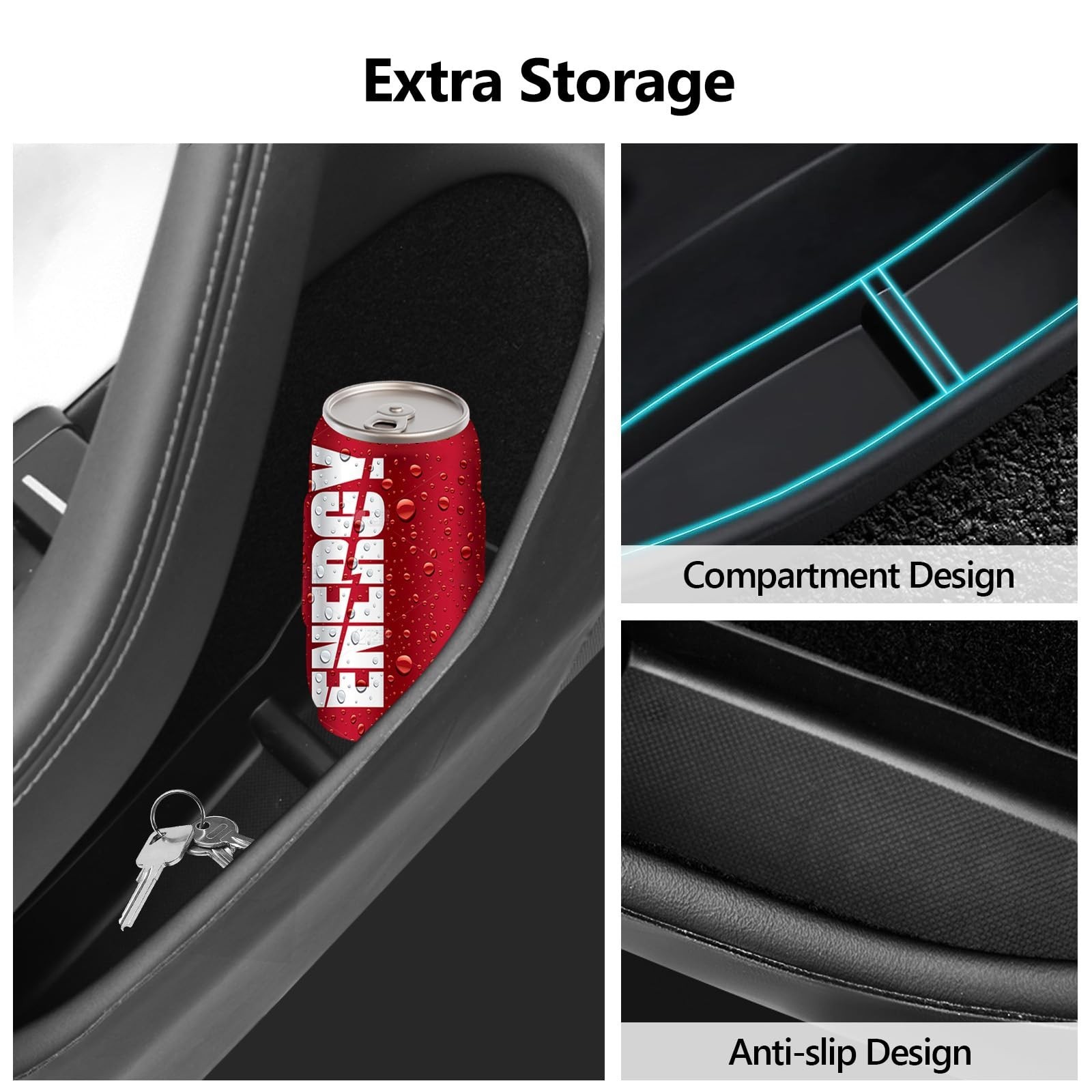 2025 Model 3 Highland Door Side Storage Box Organizer, Front & Rear Door Pock…