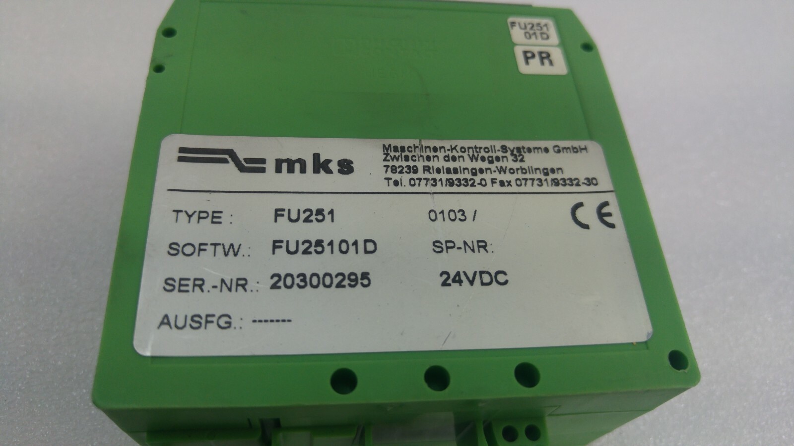 MKS PHOENIX CONTACT RELAY FU251, FU25101D