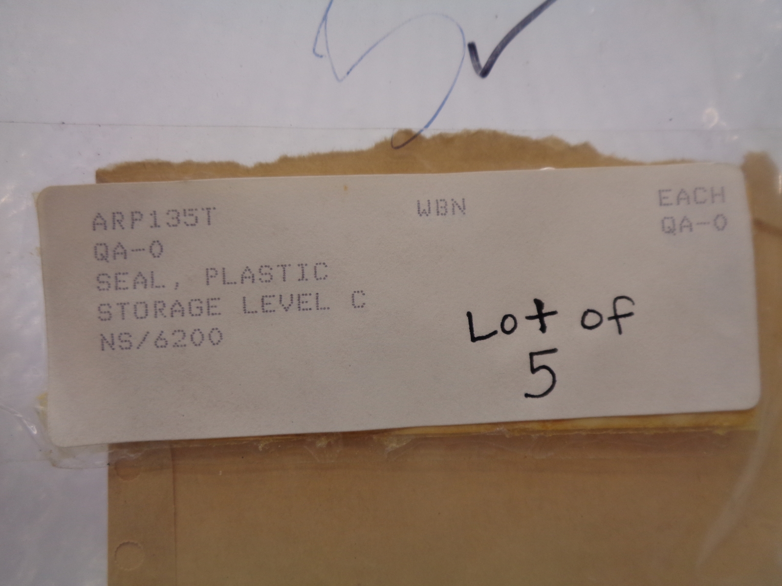 INDUSTRIAL SPARE ARP135T QA-0 SEAL LOT OF 5 NSNP
