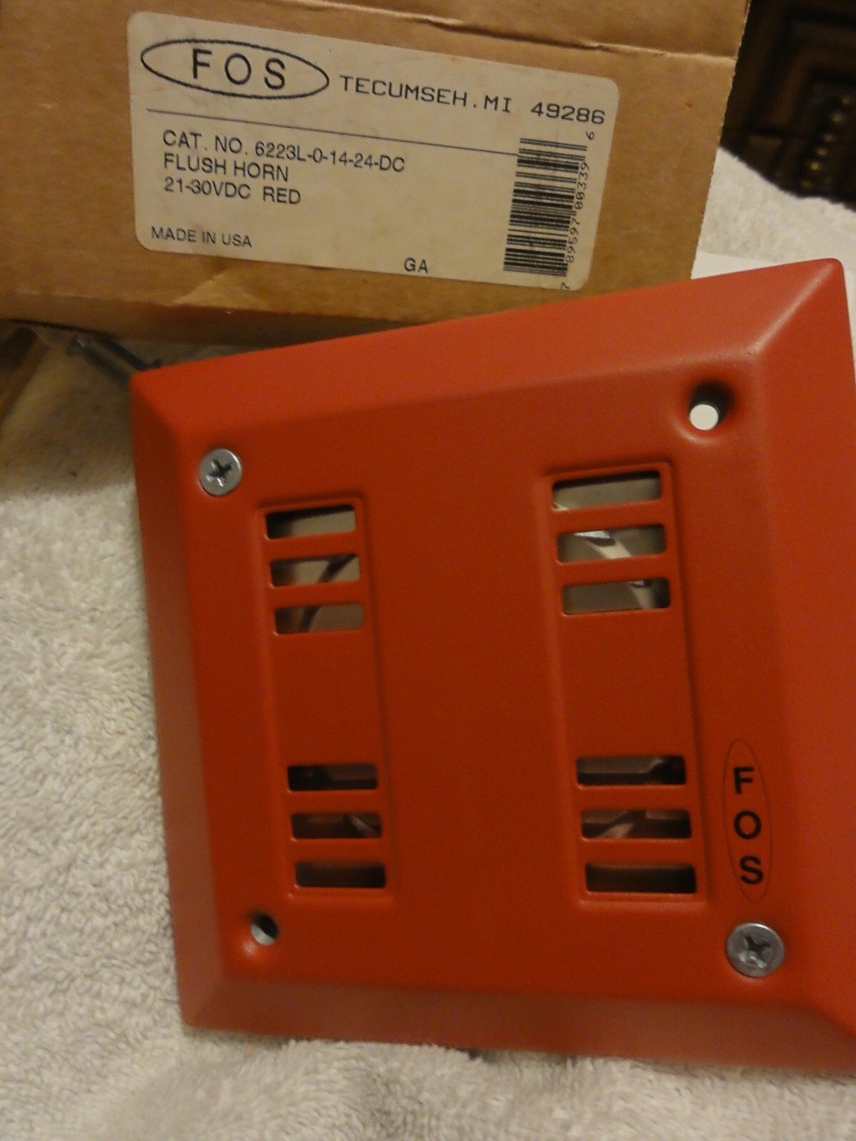 BRAND NEW FOS SIGNALING HORN FLUSH MOUNT 6223L-0-14-24-DC 6220 series RED