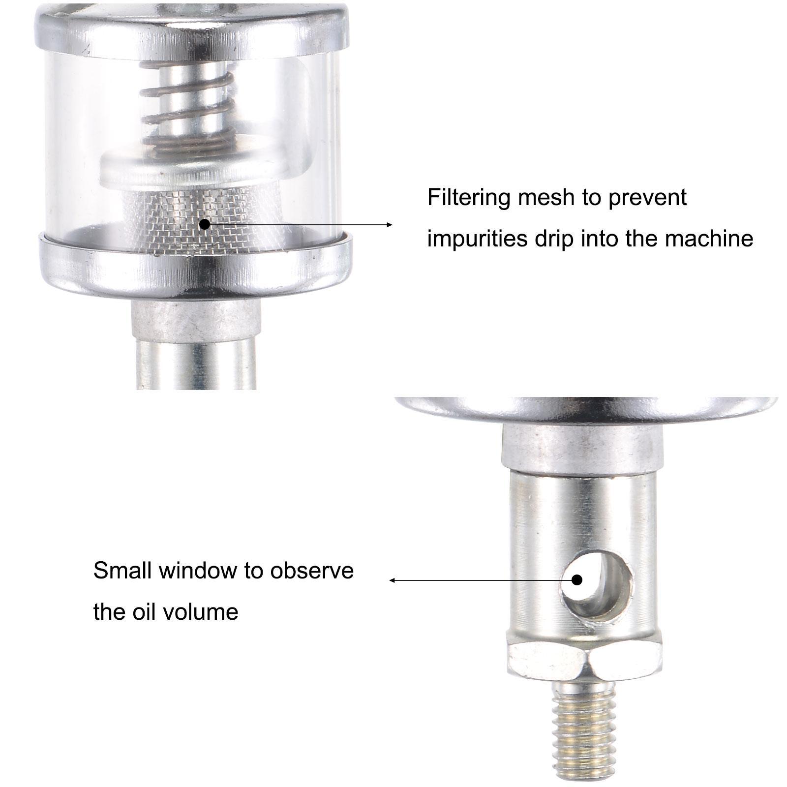 Needle Valve Type Oil Cup M10x1 Thread 16ml Sight Gravity Drip Feed Oiler
