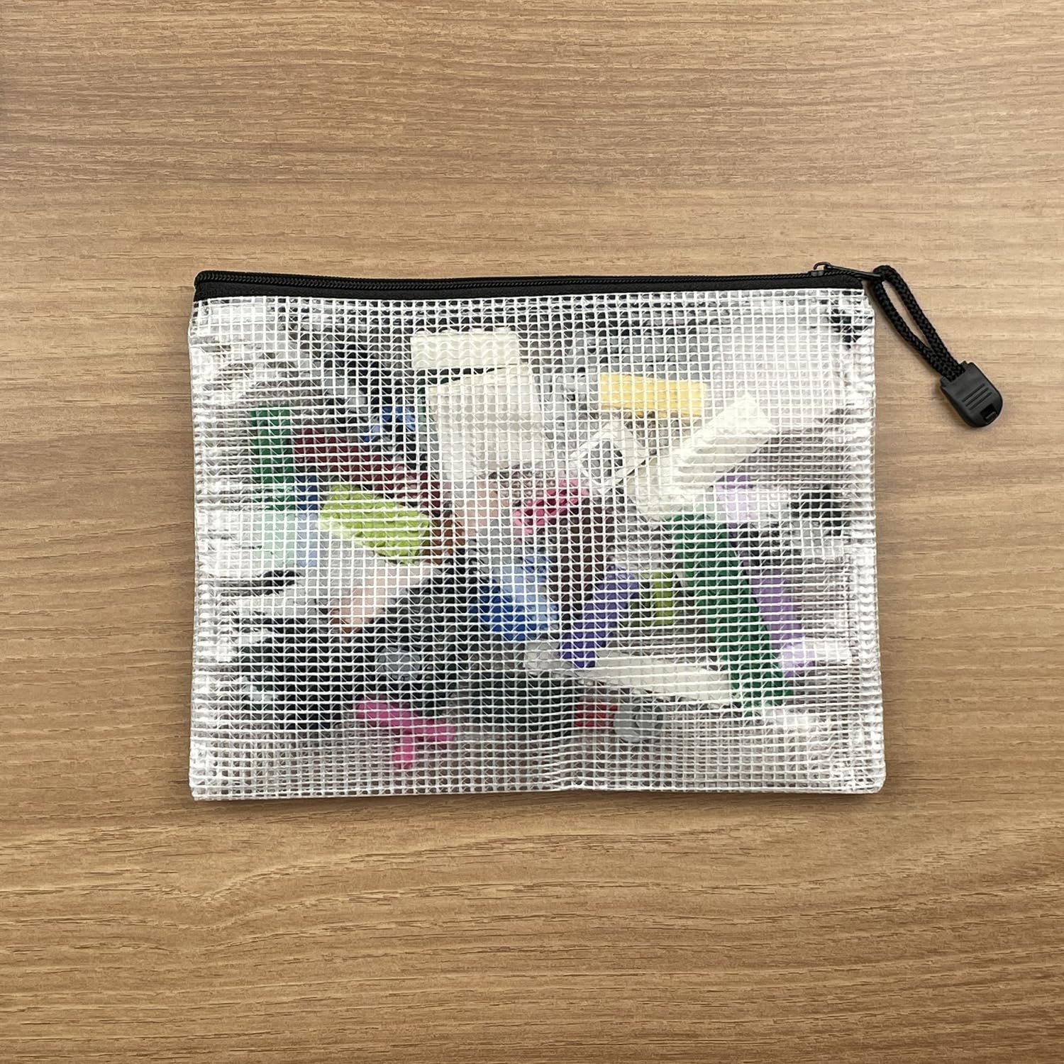 Oaimyy-8 * 10 inchs-18 Pcs-Plastic Mesh Zipper Pouch Document 8″x 10″, Black