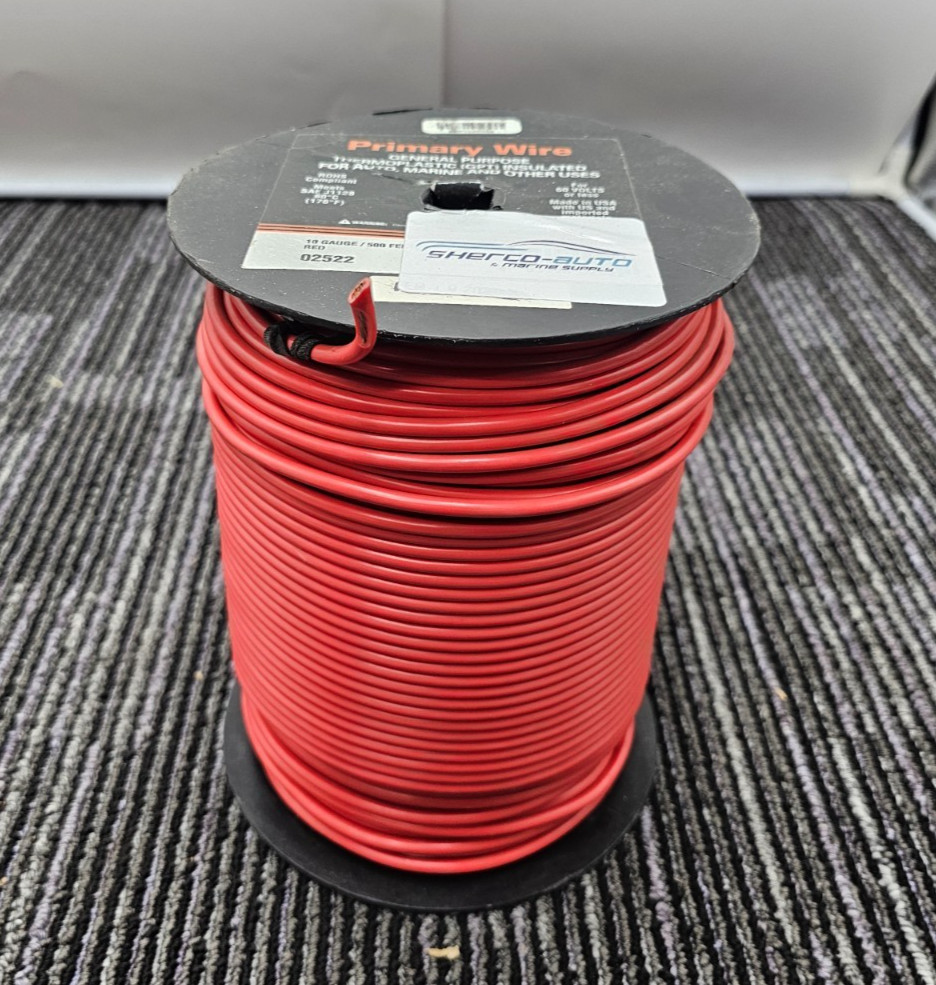Primary Wire 02522 10 AWG x 500 ft. General Purpose Thermoplastic Wire Red