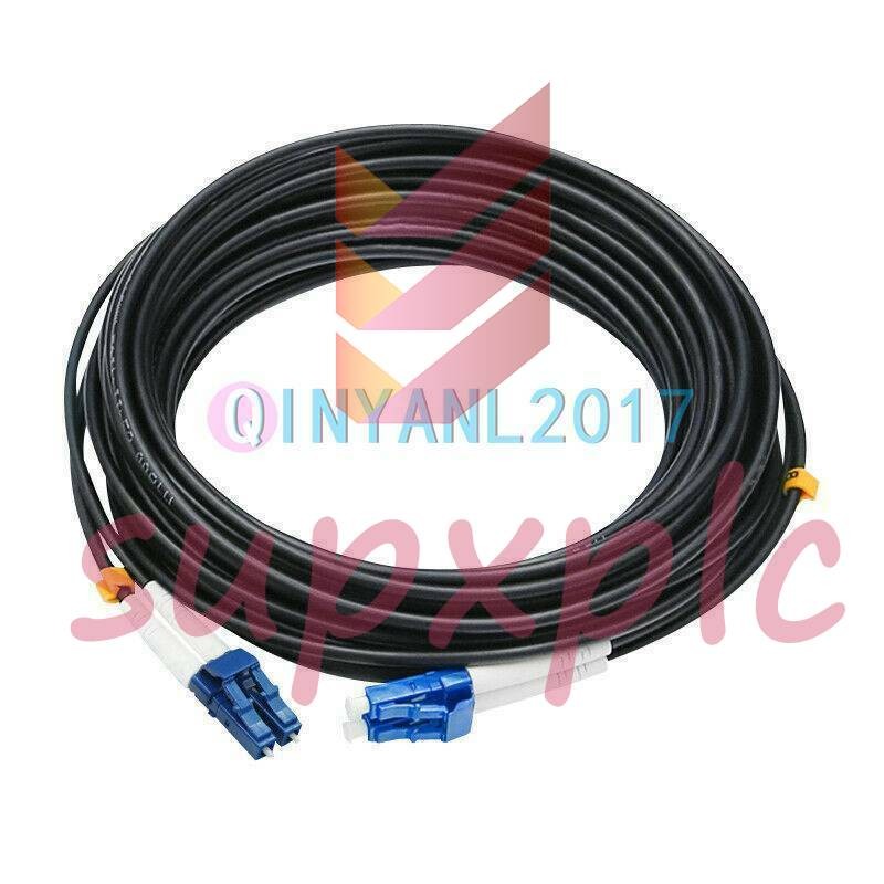 Black Armored Fiber Cable Duplex Fiber Optic Patch Cord 150M LC-LC UPC SM 9/125