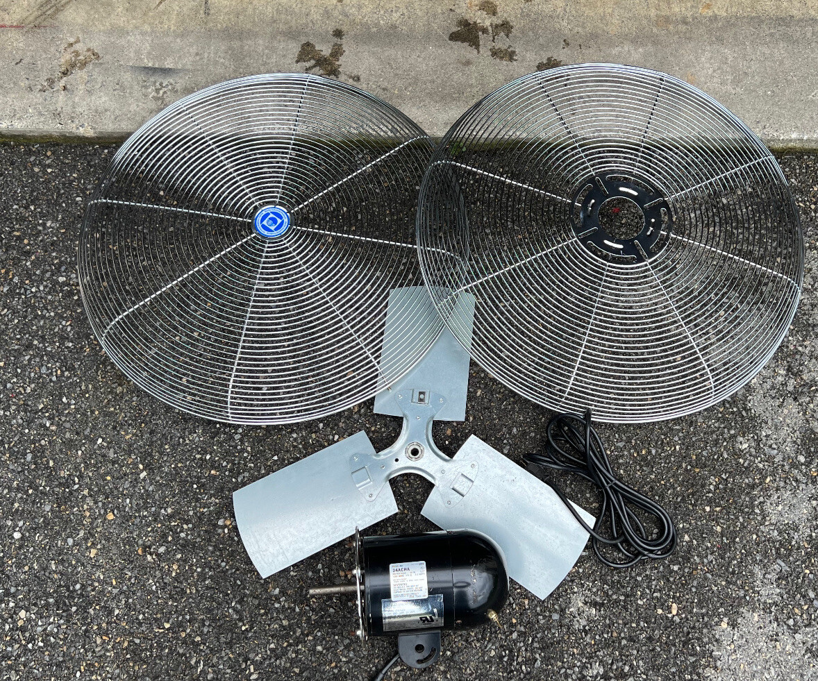 Marley Fan Motor 24″ Commercial Air Circulator W Front & Rear Guard & Blade .