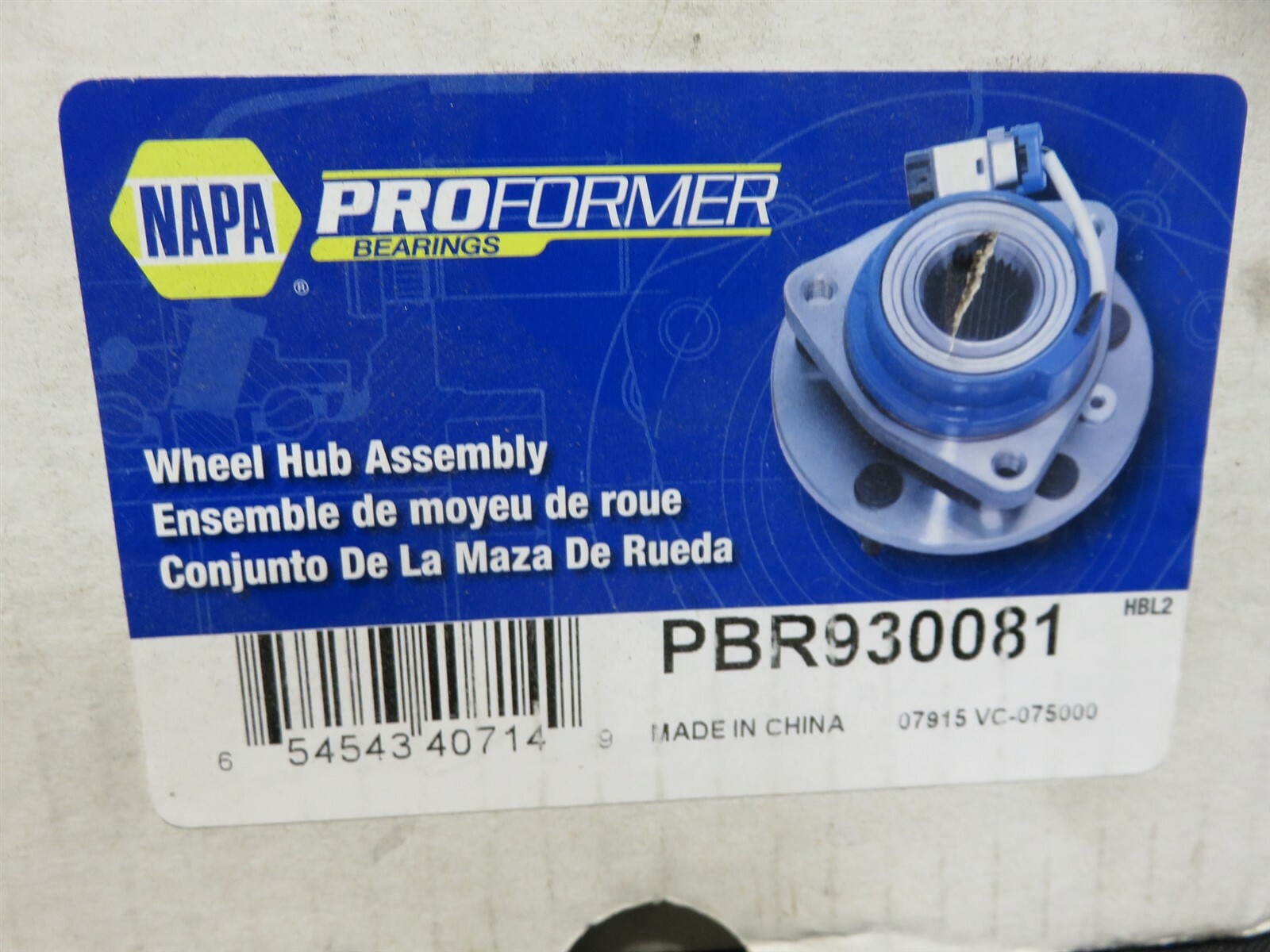 NAPA Auto Parts Wheel Bearing Hub Assembly PBR930081 Proformer New