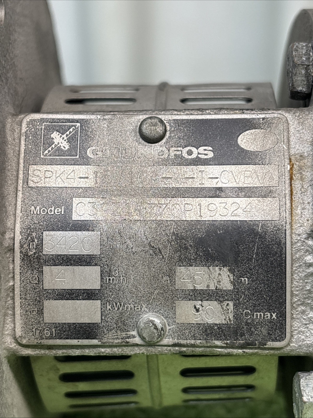 GRUNDFOS MOT MG 80B2-19F100-B SPK4-15/10A-W-I-CVEV COOLANT PUMP