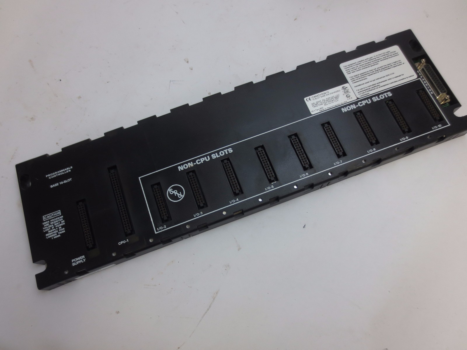 GE FANUC IC693CHS391N 10-SLOT BASE – EMI ENHANCED – CPU, POWER SUPPLY SLOTS