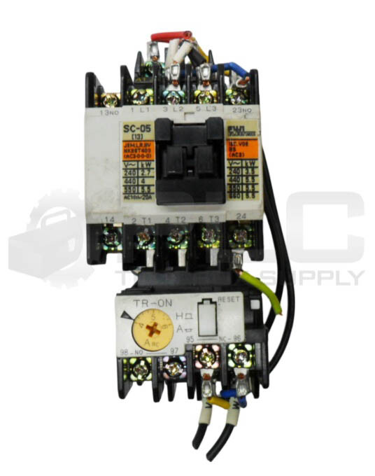FUJI ELECTRIC SC-05 CONTACTOR 600V 13A W/ TR-0N OVERLOAD RELAY 4-6A 600VAC
