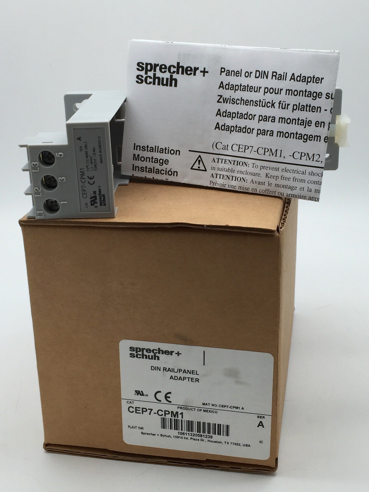 Sprecher + Schuh CEP7-CPM1 Din Rail Panel Adapter