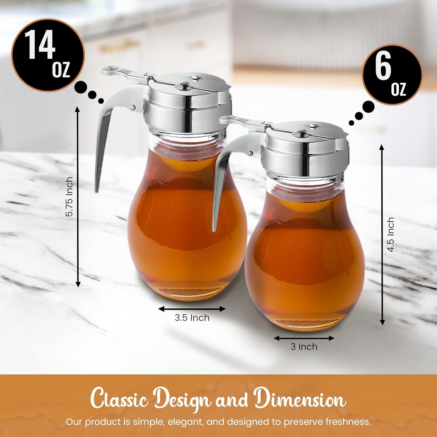 OCS Parts 12-Pack 5.75″ 14 Ounce Glass Syrup Dispensers with Dispensing Lever
