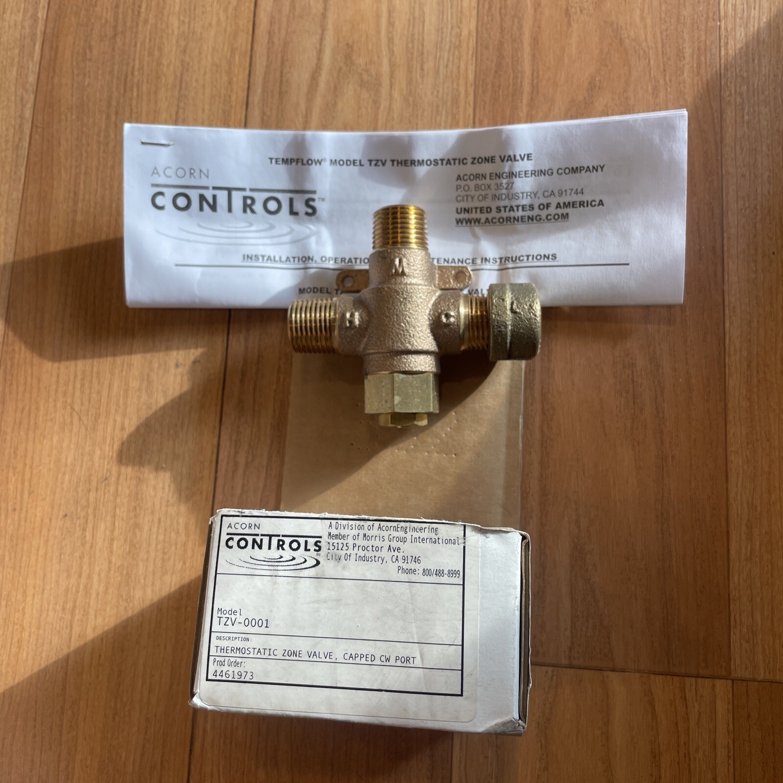 Acorn TZV-1 TempFlow 1/2 in. NPT Brass Thermostatic Zone Valve