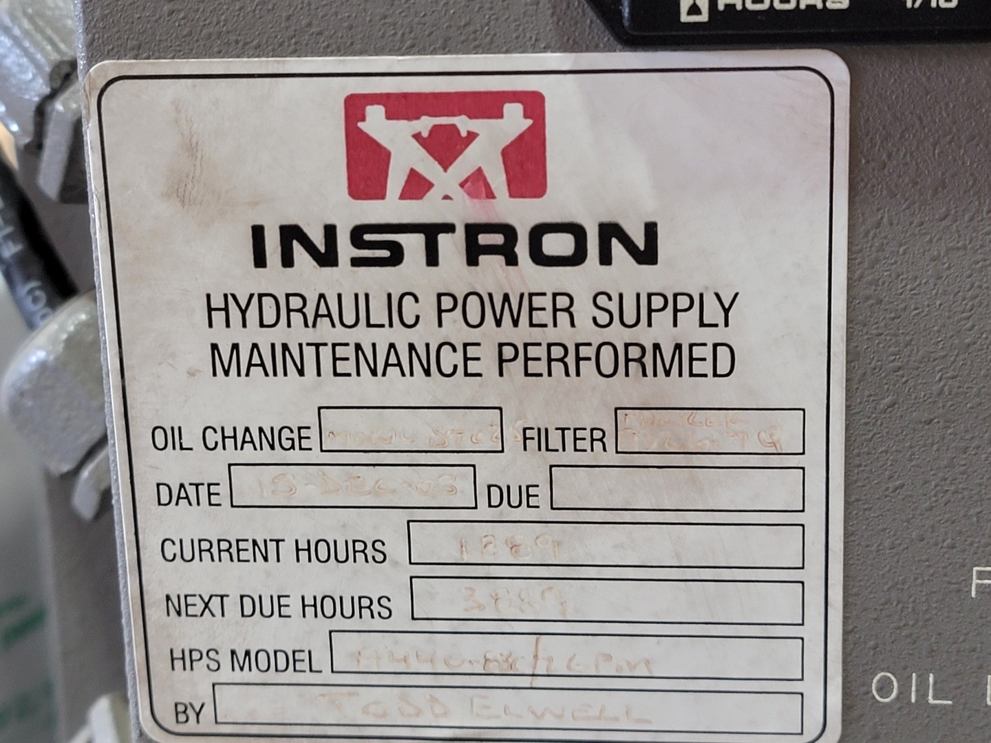 Instron A440 83C 15 hp Power Supply Unit A440-83C – Hydraulic Power Packs