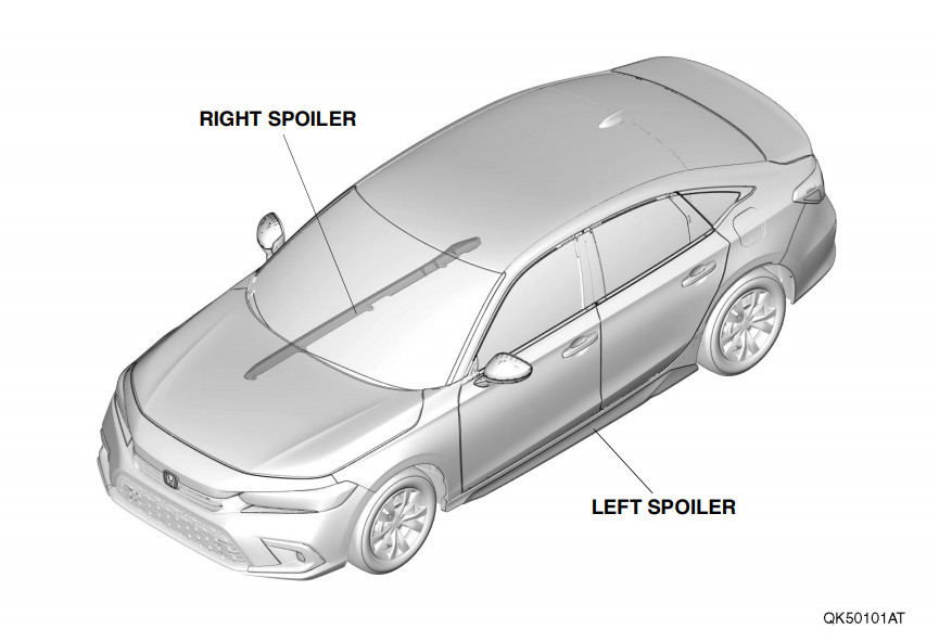 NEW 2022-2024 GENUINE HONDA CIVIC 4DR HPD SIDE UNDERBODY SPOILER [08F04-T20-100]