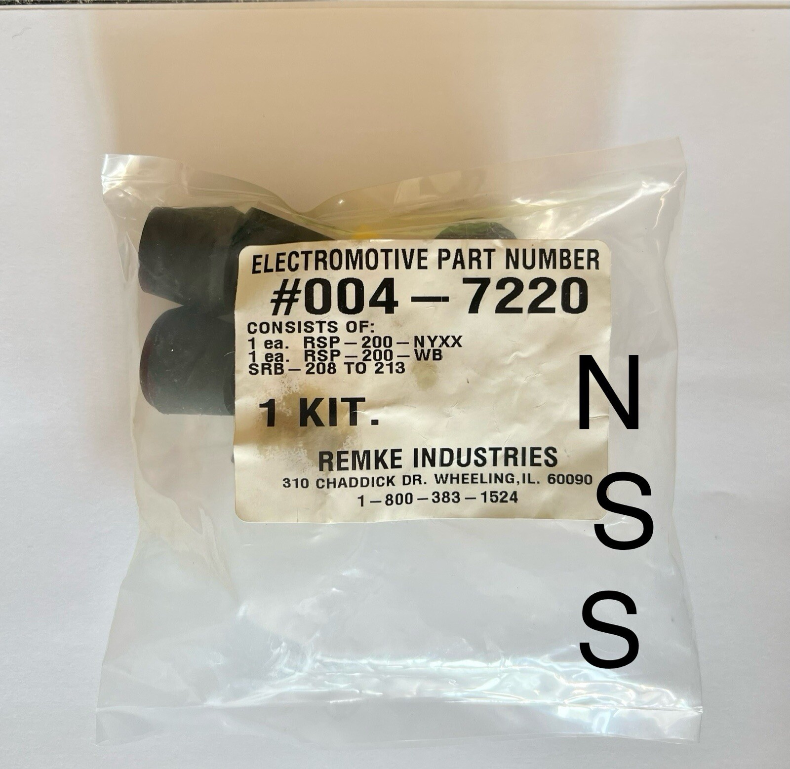 ELECTROMOTIVE PART #004-7220 RSP200 NYXX RSP200 WB SRB208 -213 REMKE INDUSTRIES