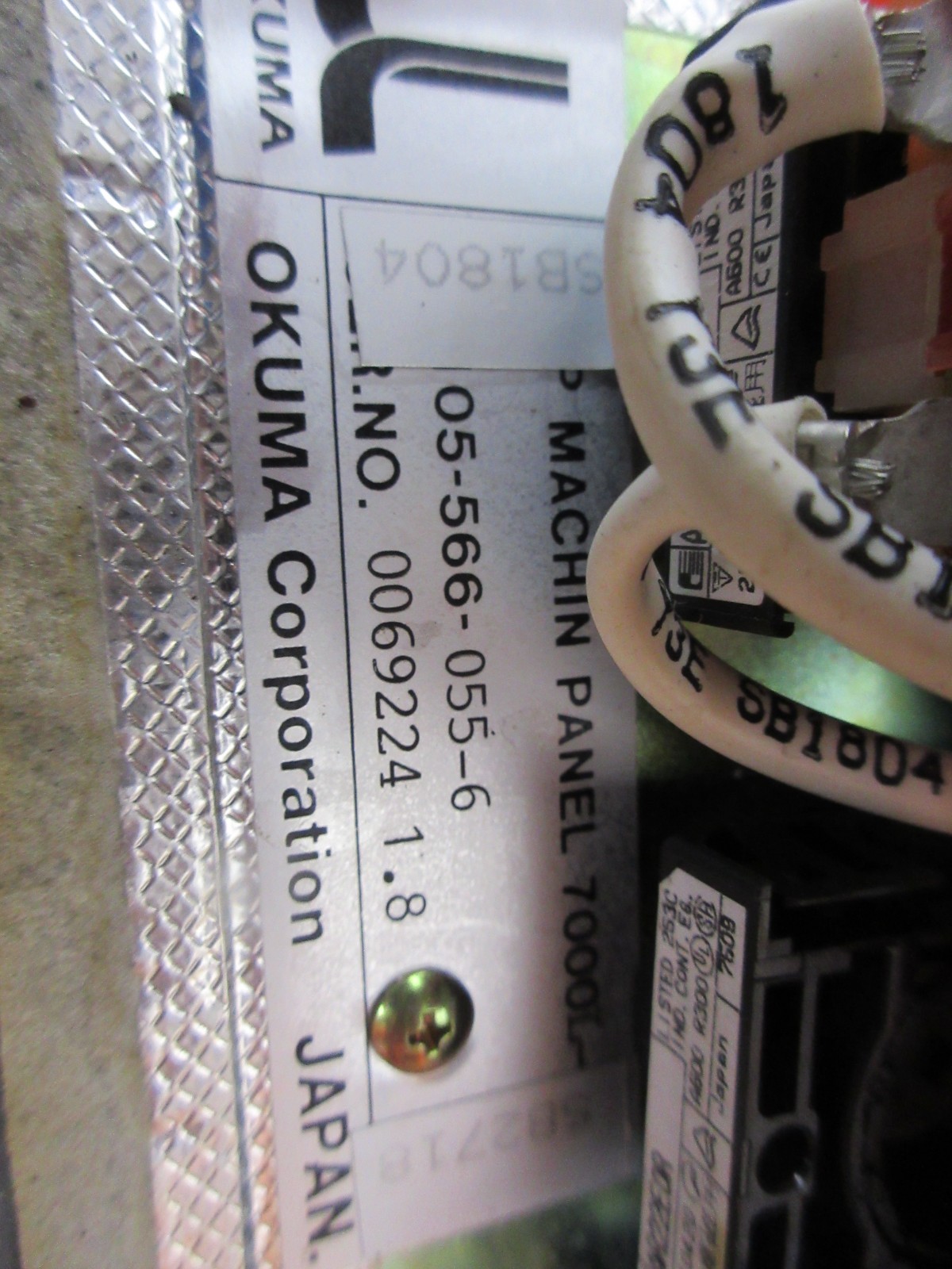 OKUMA CAPTAIN L370 CNC LATHE OSP 7000L OPERATOR CONTROL PANEL E0105-566-055-6