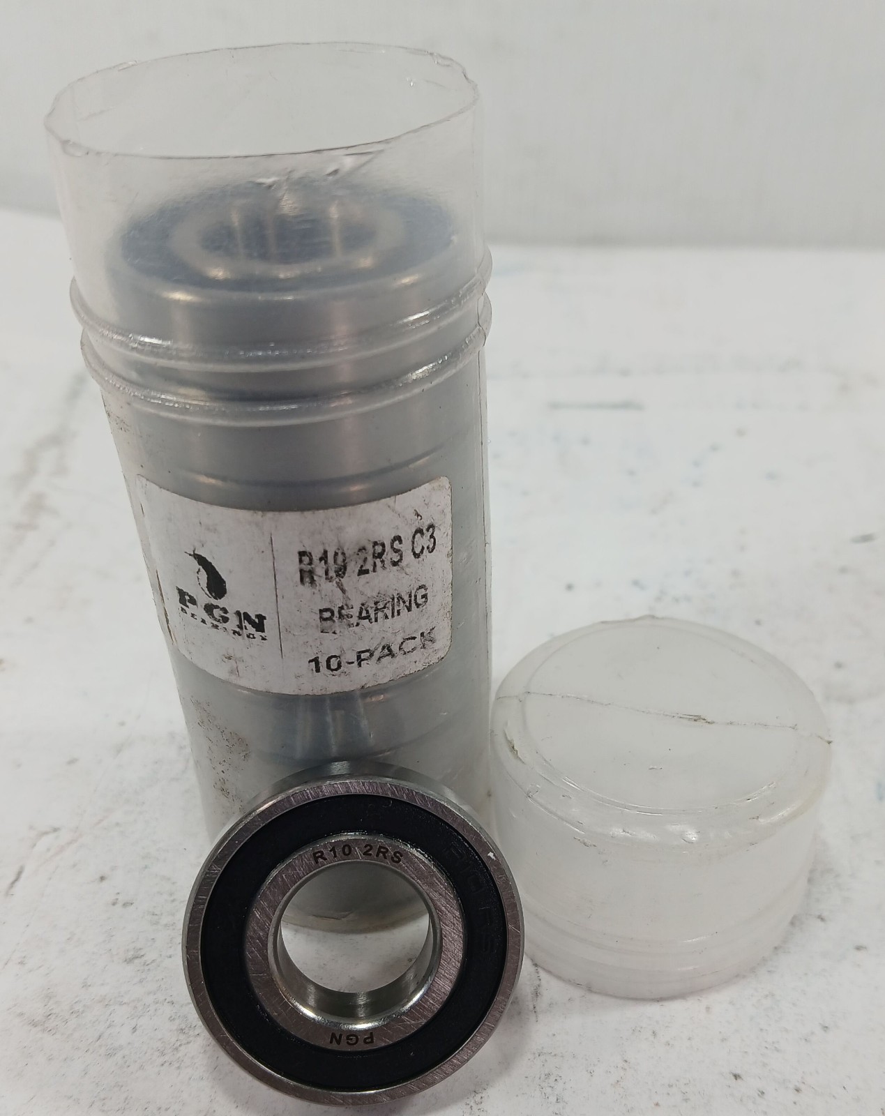 10 NEW PGN R10 2RS C3 RADIAL DEEP GROOVE BALL BEARING NNB ***MAKE OFFER***