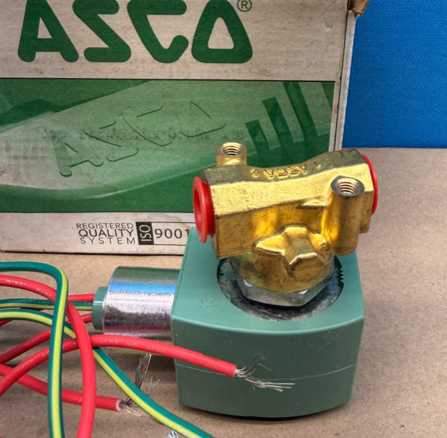 ASCO 8262H022 Red Hat Solenoid Valve 24VDC 1/4″ NPT Brass Shutoff Valve