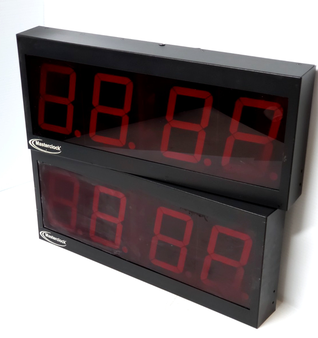 Lot of 2 MASTERCLOCK NTDS44 Network POE NTP Time Protocol LED Display Clock