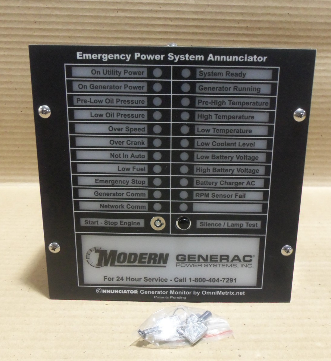 New Nnunciator/OmniMetrix 2691 Modern Generac Emerg. Power System Annunciator